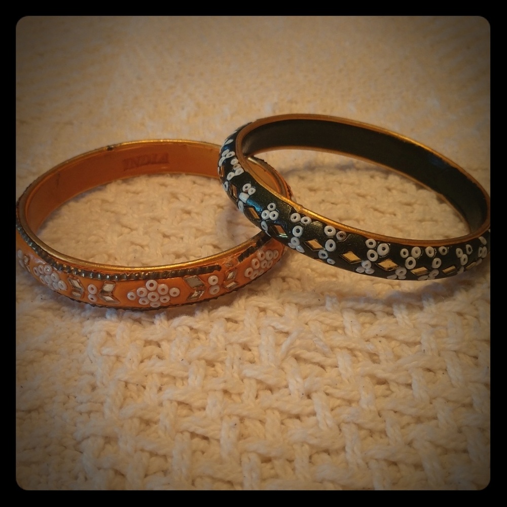 2 Handmade in India bangle bracelets